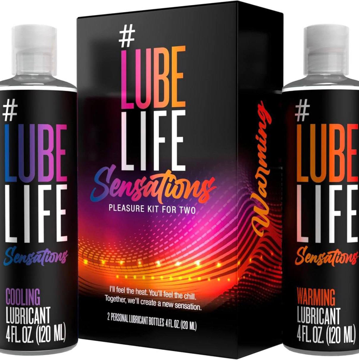 LubeLife Sensations Happy Set水基冷卻和加熱個人潤滑劑